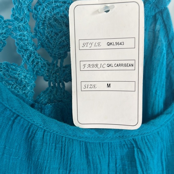 Vintage DCC Missy Turquoise Blue Tank Top, Boho, Medium - Picture 5 of 10